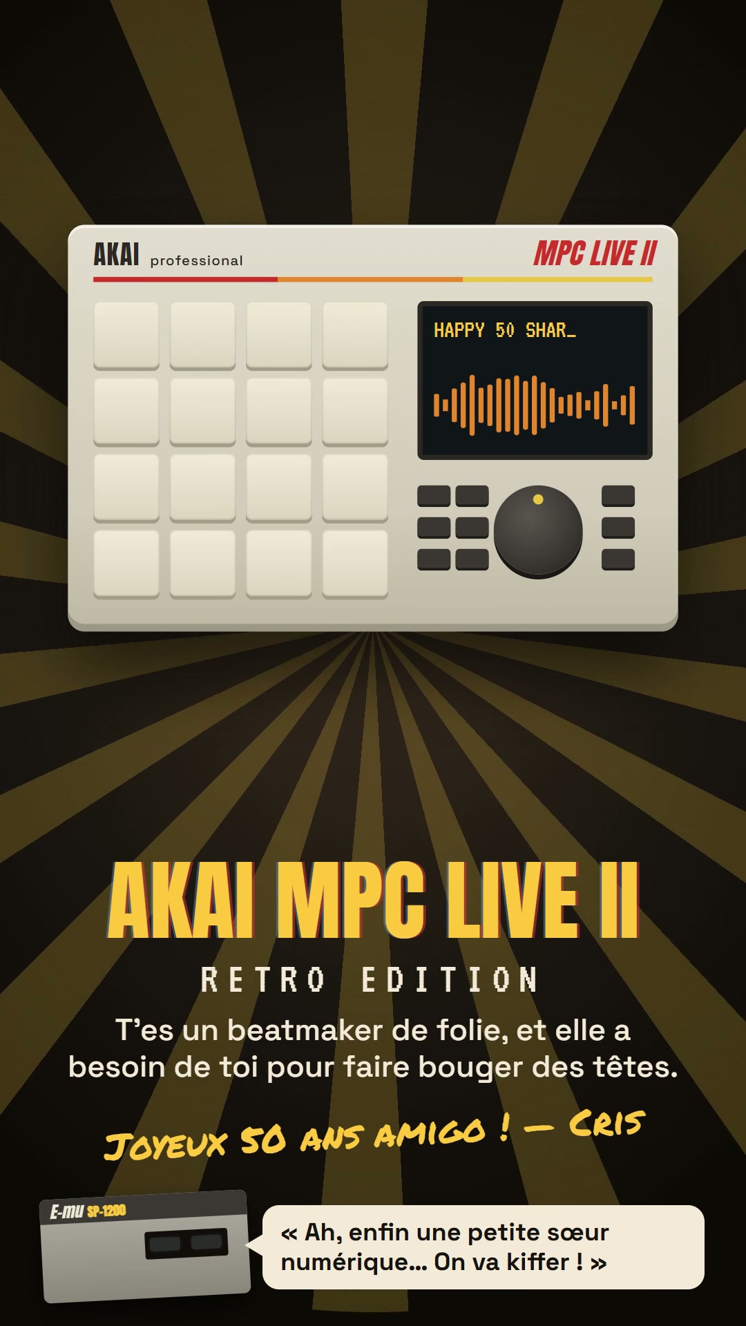 Le cadeau : une AKAI MPC Live II Retro Edition